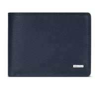 Redolz Leather Essentials QF wallet RFID leather 12 cm fold-out with zipper compartment blue