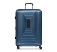 REDOLZ Essentials 14 Regular Items, Dark Blue Metallic, Trolley L+ (77 cm) erweiterbar, Hard shell trolley with swivel castors