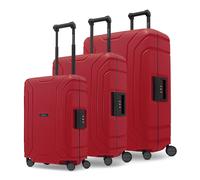 REDOLZ Essentials 15 Regular Items, Classic red, Kofferset (3-teilig), Hard shell trolley with swivel castors