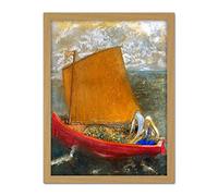 Redon Odilon La Voile Jaune The Yellow Sail Large Framed Art Print Poster Wall Decor 18x24