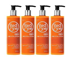 RedOne Aftershave Cream Cologne 400 ml Balm Lotion Men | Moisturising Face Fresh | (Revitalizing) 4 PCS