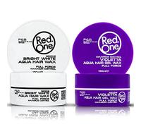 RedOne Aqua Hair Wax Bright White & Violetta 2x150ml | Professional Hair Styling Wax for Men & Women | Ultra Hold, Edge Control & Maximum Control | Non Greasy, Easy Wash Out | Lime & Peach Scent |