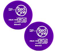 RedOne Aqua Hair Wax Violetta 2x50 ml (2 PCS) | Strong Hold & Maximum Control | Lavender Scent Hair Gel Wax | Water-Based | Travel Size | Professional Styling Wax for Men & Women | Matte Finish