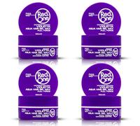 RedOne Aqua Hair Wax Violetta 4x150 ml | Strong Hold Gel Wax | Lavender Scent | Shiny Finish & Texturizing | Barber & Salon Quality | Professional Styling Wax for Men & Women | 4 Pack