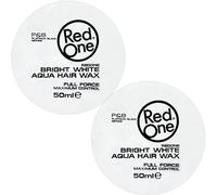 RedOne Aqua Hair Wax White 2 x 50ml | Ultra Strong Hold & Maximum Control | Peach Scent | Water-Based Gel Wax for Men & Women | Shiny Finish | Travel Size Value Pack
