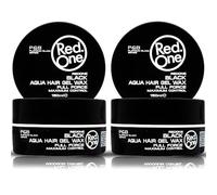 RedOne Aquatic Hair Wax Black 150 ml x 2 | Ultra Hold Hair Styling Wax for Men & Women | Strong Control | Long Lasting Shine Look | Barber Quality Gel Wax | Lime Scent | Maximum Control Pack