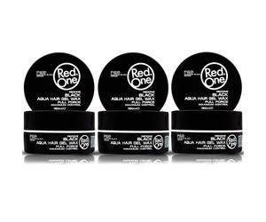 RedOne Black Aqua Hair Gel Wax Full Force | Maximum Control 150ml 3 Pcs