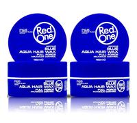 RedOne Hair Styling Aqua Wax Blue 2 x 150 ml | Strong Hold Hair Gel Wax | Ultra Hold & Maximum Control | Men & Women Hair Styling Wax | Bubblegum Scent | Professional Barber Quality Twin Pack