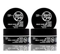 RedOne Hair Styling Wax Black 2x150ml | Extra Strong Hold Gel Wax | Lime Scent | Long Lasting Maximum Control | Men & Women Hair Wax | Shiny Finish | Professional Barber Quality - Twin Pack