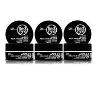 RedOne Hair Styling Wax Black 3x150 ml | Strong Hold Gel Wax | Lime Scent | Shiny Finish | Extra Hold & Maximum Control | Long Lasting Hair Wax for Men & Women | Professional Barber Quality Pack of 3
