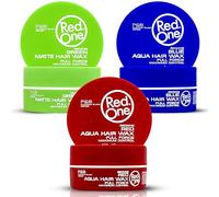 RedOne Hair Styling Wax Red, Blue & Green 3x150 ml | Strong Hold & Maximum Control | Matte & Shine Finish | Strawberry, Coconut & Bubblegum Scent | Professional Hair Wax for Men & Women