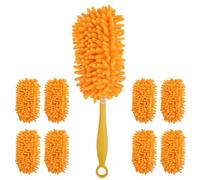 REDONES Reusable Duster Refills Compatible with Swiffer, 360 Heavy Duty Dusters Refills 8 Pack (Yellow, Microfiber)