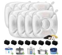 Redoso 8 Pack Replacement Filters & 8 Pack Replacement Pre-Filter Sponges for Veken 95oz/2.8L Bellflower Pet Fountain Cat Water Fountain Dog Water Dispenser