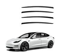 REDOVO 4 Pieces Car Window Wind Deflectors for Tesla Model 3 MK1 2017-2023 Front and Rear Side Windows Sun Visors Wind Shield Accessories