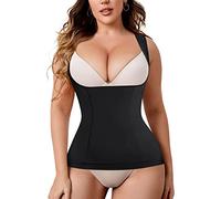 REDPAI Womens Shapewear Bodysuit Tummy Control Open Bust Body Shaper Cami Tank Top Invisible Corset Waist Trainer Girdle, Black, XXX-Large