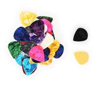 Redpepper Guitar Picks Set - 32 Premium Celluloid Plectrums in 3 Thicknesses + Jazz Guitar Picks - Colourful Medium & Thick for All Players