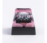 REDQIN Artisan keycap - Mount Fuji Sakura Custom Keycaps Esc Resin Handmade Keycaps for Cherry MX Switch Keyboards