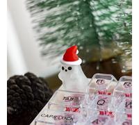 REDQIN UltraEquip Artisan Keycaps - Cute Ghost Shine Through Resin Custom Keycaps for Mechanical Keyboard (Christmas Little Ghost, Translucent)