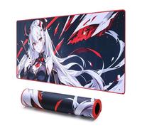 Redragon EISA P047L Anime Gaming Mouse Pad - Smooth Lycra Surface, Anti-Slip Rubber Base, Spill-Resistant, Durable 5mm Thick Design, 35 x 16 inches, Black