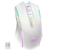 Redragon Gaming Mouse, Wireless Gaming Mouse with 9 Programmable Buttons, RGB Backlit, Rechargeable Wireless Mouse UP to 8000 DPI, Macro Edit, 70Hrs for Laptop, PC, Mac Gamer, White M910-WS