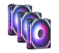 Redragon GCF012 Standard 120mm PC Case Fan, Daisy-Chain Connection, 5V 3Pin ARGB Lighting, 4 Pin PWM Case Fan, for Radiator/Computer Case Cooling, 120x120x25mm, 3 Pack, Black