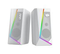 Redragon GS520 RGB Desktop Speakers, 2.0 Channel PC Computer Stereo Speaker with 6 Colorful LED Modes, Enhanced Sound and Easy-Access Volume Control, USB Powered w/ 3.5mm Cable, White