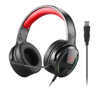 Redragon H315 RGB Gaming Headset - Wired Computer Headset with 40mm Drivers, Noise-Canceling Microphone, USB Connection, Lightweight Design, and Soft PU Leather Ear Cushions for Ultimate Comfort