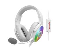 Redragon H350 White Wired Gaming Headset Dynamic RGB Backlight Stereo Surround 50MM Drivers Over-Ear Headphones WHITE
