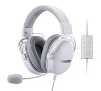 Redragon H376 Aurora Wired Gaming Headset, Virtual 7.1 Surround Sound, 40mm Drivers, in-line Control with EQ Mode, Over-Ear Headphones Works for PC/PS5/XBOX/NS, White