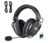 Redragon H858 3-Mode Wireless Gaming Headset, 7.1 Surround Sound, 53 mm Drivers, Memory Foam Ear Pads, Detachable Noise-canceling Microphone, Over-Ear Headphones Works for Mobile, PC/PS5/NS