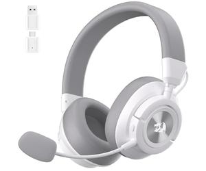 Redragon H889 Gaming Headset, 2.4GHz/BT/Wired, Gray White