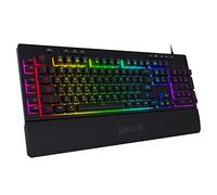 Redragon K512 Shiva RGB Backlit Membrane Gaming Keyboard US-Layout with Multimedia Keys, Linear Mechanical-Feel Switch, 6 Extra On-Board Macro Keys, Dedicated Media Control, Detachable Wrist Rest