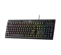 Redragon K513 RGB Membrane Gaming Keyboard, Standard 104 Keys Linear Mechanical-Feel Keyboard w/ 5 Extra On-Board Macro G Keys, Dedicated Media Control, Aluminum Top Case