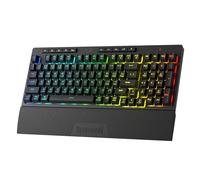 Redragon K515 Shiva RGB Wireless Membrane Gaming Keyboard, 98 Keys Mechanical-Feel Keyboard w/Smooth Linear Switch, On-Board Macro & Multimedia Keys, Detachable Wrist Rest, Software Supported
