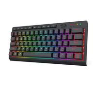Redragon K522 PRO 60% Wireless RGB Membrane Gaming Keyboard, 3 Mode Compact 61 Keys Linear Mechanical-Feel Switch Keyboard w/ 4 Extra On-Board Macro Keys & Media Control Keys, US LAYOUT
