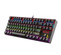 Redragon K552 Mechanical Gaming Keyboard, LED Gaming Keyboard with Red Switches, 87 Full Anti-ghosting Keys, Unique Metal Rim for Windows Gaming PC, Black