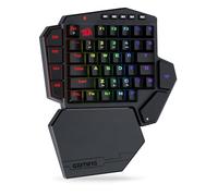 Redragon K585 PRO Wireless One-Handed Mechanical Keyboard, 42 Keys 3-Mode RGB 40% Gaming Keypad w/ 7 Onboard Macro Keys, Detachable Wrist Support, Rechargeable Battery (Brown Switch)