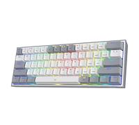 Redragon K617 60% Wired RGB Gaming Keyboard, 61 Keys Compact Mechanical Keyboard w/White & Grey Mixed-Colored Keycaps, Linear Red Switch, Pro Driver Support
