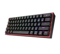 Redragon K617 Wired RGB Gaming Keyboard, 61 Keys Hot-Swap Compact Mechanical Keyboard w/Compact 60% Layout, Red Inner Frame Design, Linear Red Switch & 2 Spare Keycaps