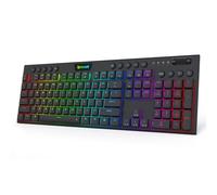 Redragon K618 HE Wired Low-Profile Rapid Trigger Magnetic Gaming Keyboard | Multi-Function Control Wheel, Ultra-Short Travel 8K for Valorant & FPS Precision, Zero Delay, 104 Keys Layout, PRO Software