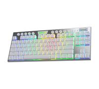 Redragon K621 Horus TKL Wireless RGB Mechanical Keyboard, 5.0 BT/2.4 Ghz/Wired Three Modes 80% Ultra Thin Low Profile BT Keyboard w/Dedicated Media Control & Linear Red Switches, Black