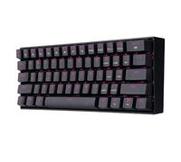 Redragon K630 Dragonborn 60% Wired Pink Single Lighting Gaming Keyboard, 61 Keys Compact Mechanical Keyboard with Brown Switch, Pro Driver Support, Black