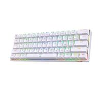 Redragon K630 Dragonborn 60% Wired RGB Gaming Keyboard, 61 Keys Compact Mechanical Keyboard with Tactile Red Switch, Pro Driver Support, White
