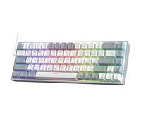 Redragon K631 Gery 65% Wired RGB Gaming Keyboard, 68 Keys Hot-Swappable Compact Mechanical Keyboard w/100% Hot-Swap Socket, Free-Mod Plate Mounted PCB & Dedicated Arrow Keys, Quiet Red Linear Switch
