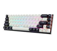 Redragon K701 Rapid Trigger Mechanical Gaming Keyboard, 60% Wired with Adjustable Actuation, Magnetic Switch, 8k Hz Polling Rate, RGB Backlit, 68 Keys Mini for PC Gamer, White/Blue-Black