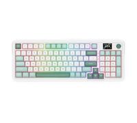 Redragon K719 Wireless Gasket Gaming Keyboard w/Hype Screen & Knob, 95 Keys Mechanical Keyboard, Easy-Control 1.14’’ TFT Info Display, 5-Layer Noise Dampening, Custom Linear Switch, Jade Cloud Color
