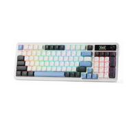 Redragon K719 Wireless Gasket Gaming Keyboard w/Hype Screen & Knob, 95 Keys Mechanical Keyboard, Easy-Control 1.14’’ TFT Info Display, 5-Layer Noise Dampener, Round PBT Keycaps, Mint Mambo Switch