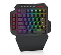 Redragon K758 Wired One-Handed RGB Mechanical Gaming Keyboard, 39 Keys Type-C Professional Gaming Keypad w/Upgraded Hot-Swappable Socket, 4 Onboard Macro Keys & Dedicated Wrist Rest