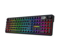Redragon K762 Wireless Gasket Gaming Keyboard w/Hype Screen & Knob, 104 Keys Mechanical Keyboard, Easy-Control 1.14’’ TFT Info Display, 5-Layer Noise Dampening, Round PBT Keycaps, Custom Linear Switch