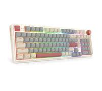 Redragon K768 PRO 100 Keys Wireless Gasket RGB Gaming Keyboard, Massive 8000 mAh PBT Mechanical Keyboard w/Hot-Swap Socket, Dedicated Knob Control & 5-Layer Noise Dampening, Custom Yolk Linear Switch